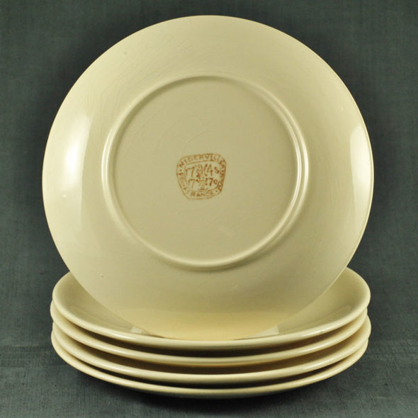 Lot De 5 Grandes Assiettes à Poisson Vintage Faïence Niderviller - Années 70 - Blanc