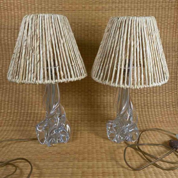 Paire de lampes 1950 cristal d’ile de France – LU 196