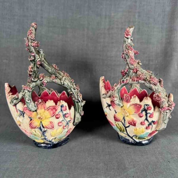 Paire de panier en barbotine 1900 - D 1401