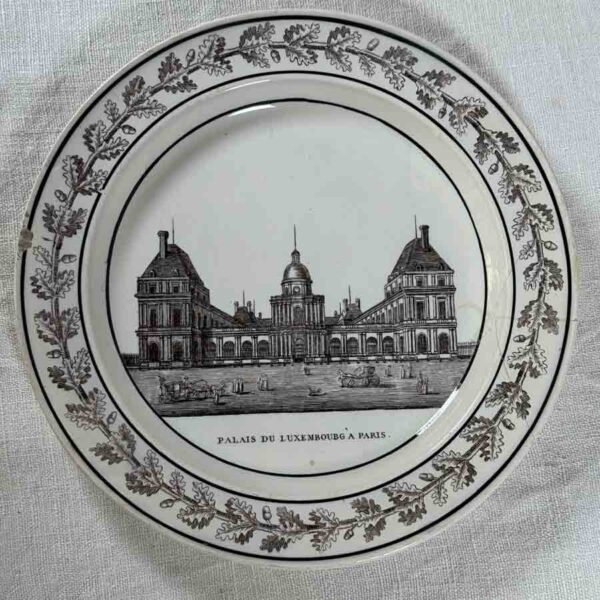 Assiette à vignette 19ème "Palais du Luxembourg" Creil - F 4678