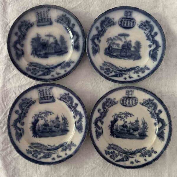 4 assiettes 19ème Jules Vieillard Bordeaux"Tonkin"  - F 4690