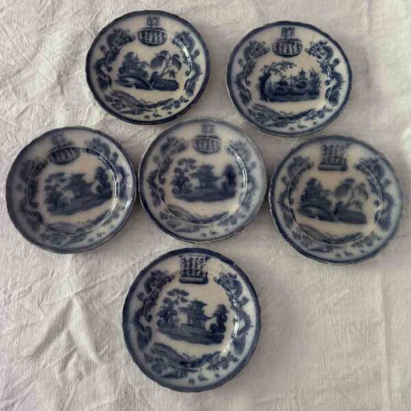 6 assiettes 19ème Jules Vieillard Bordeaux"Tonkin" - F 4691
