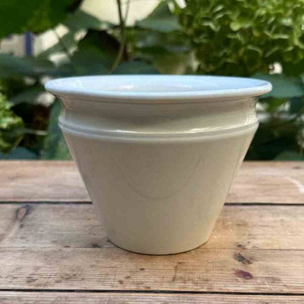 Pot à confiture 19ème en faïence blanche de Creil et Montereau. - C 1647